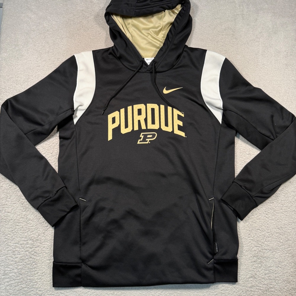 Nike Purdue Hoodie Mens M Black Therma-FIT On-Field DN6546-010 Sweatshirt